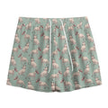 Laurel Green Bull Terrier Pattern Print Mesh Shorts