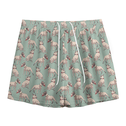 Laurel Green Bull Terrier Pattern Print Mesh Shorts