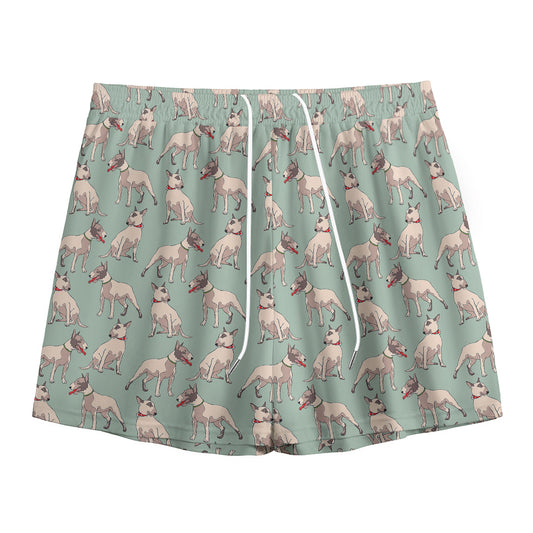 Laurel Green Bull Terrier Pattern Print Mesh Shorts