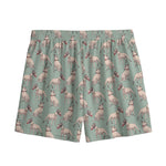Laurel Green Bull Terrier Pattern Print Mesh Shorts