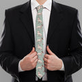 Laurel Green Bull Terrier Pattern Print Necktie