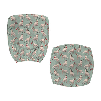 Laurel Green Bull Terrier Pattern Print Office Chair Cover
