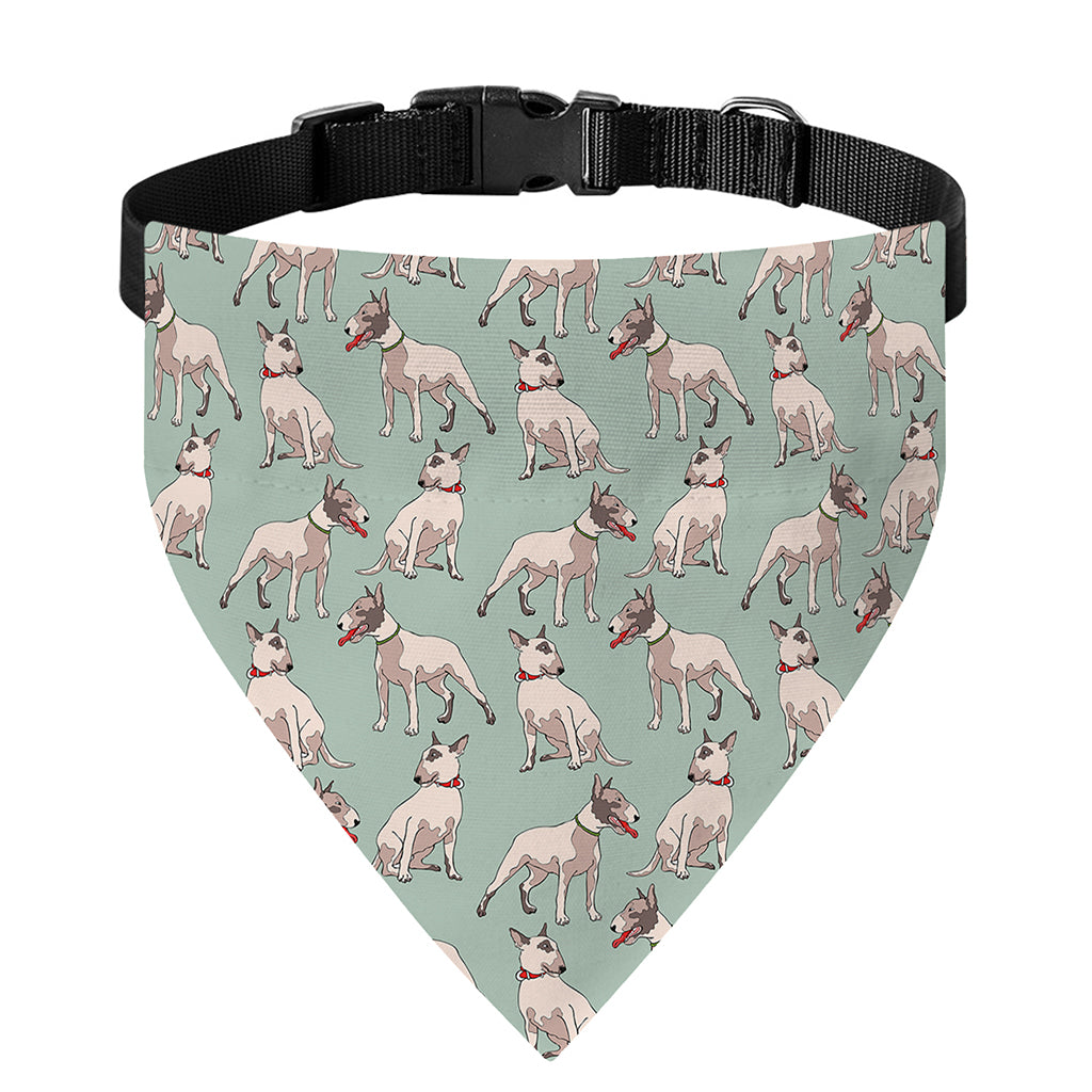 Laurel Green Bull Terrier Pattern Print Over The Collar Dog Bandana