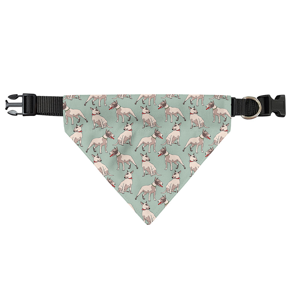 Laurel Green Bull Terrier Pattern Print Over The Collar Dog Bandana
