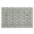 Laurel Green Bull Terrier Pattern Print Placemat