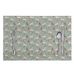 Laurel Green Bull Terrier Pattern Print Placemat