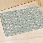 Laurel Green Bull Terrier Pattern Print Polyester Doormat