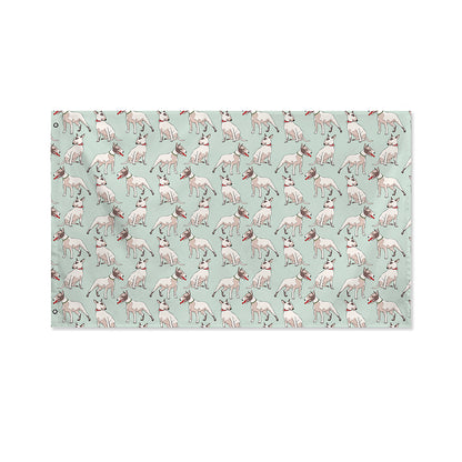 Laurel Green Bull Terrier Pattern Print Polyester Flag