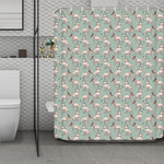 Laurel Green Bull Terrier Pattern Print Polyester Shower Curtain