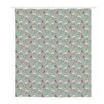 Laurel Green Bull Terrier Pattern Print Polyester Shower Curtain