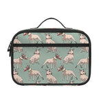 Laurel Green Bull Terrier Pattern Print Portable Lunch Bag