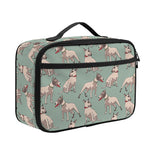 Laurel Green Bull Terrier Pattern Print Portable Lunch Bag