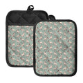 Laurel Green Bull Terrier Pattern Print Pot Holders With Pocket