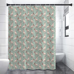 Laurel Green Bull Terrier Pattern Print Premium Shower Curtain