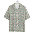 Laurel Green Bull Terrier Pattern Print Rayon Hawaiian Shirt