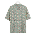 Laurel Green Bull Terrier Pattern Print Rayon Hawaiian Shirt