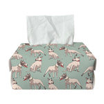 Laurel Green Bull Terrier Pattern Print Rectangle Tissue Box Cover