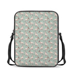 Laurel Green Bull Terrier Pattern Print Rectangular Crossbody Bag