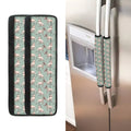 Laurel Green Bull Terrier Pattern Print Refrigerator Handle Covers