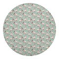 Laurel Green Bull Terrier Pattern Print Round Blanket