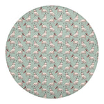 Laurel Green Bull Terrier Pattern Print Round Blanket