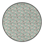 Laurel Green Bull Terrier Pattern Print Round Floor Mat