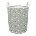 Laurel Green Bull Terrier Pattern Print Round Laundry Basket