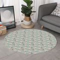 Laurel Green Bull Terrier Pattern Print Round Rug
