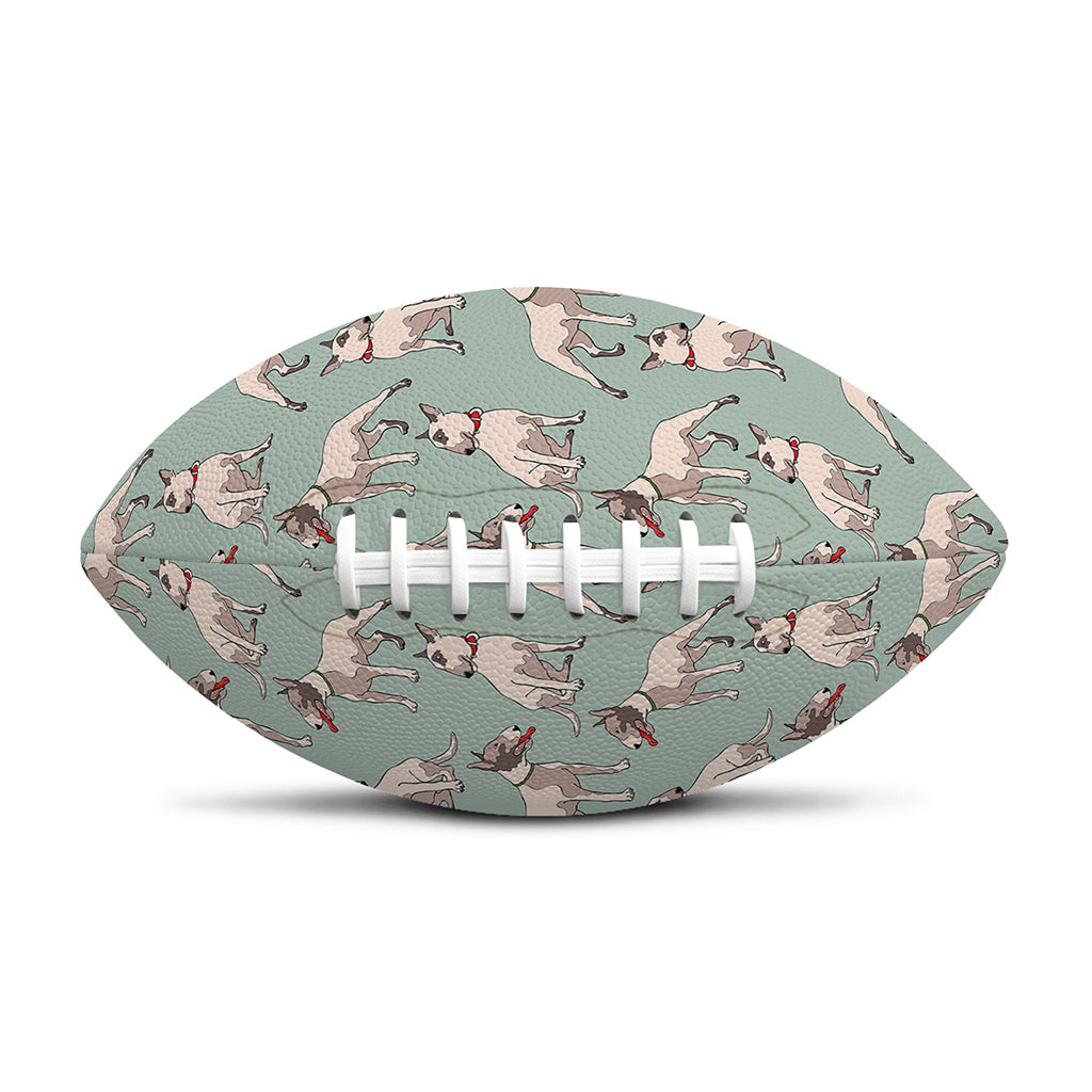 Laurel Green Bull Terrier Pattern Print Rugby Ball