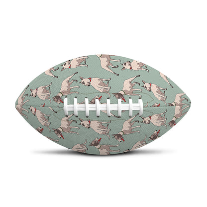 Laurel Green Bull Terrier Pattern Print Rugby Ball