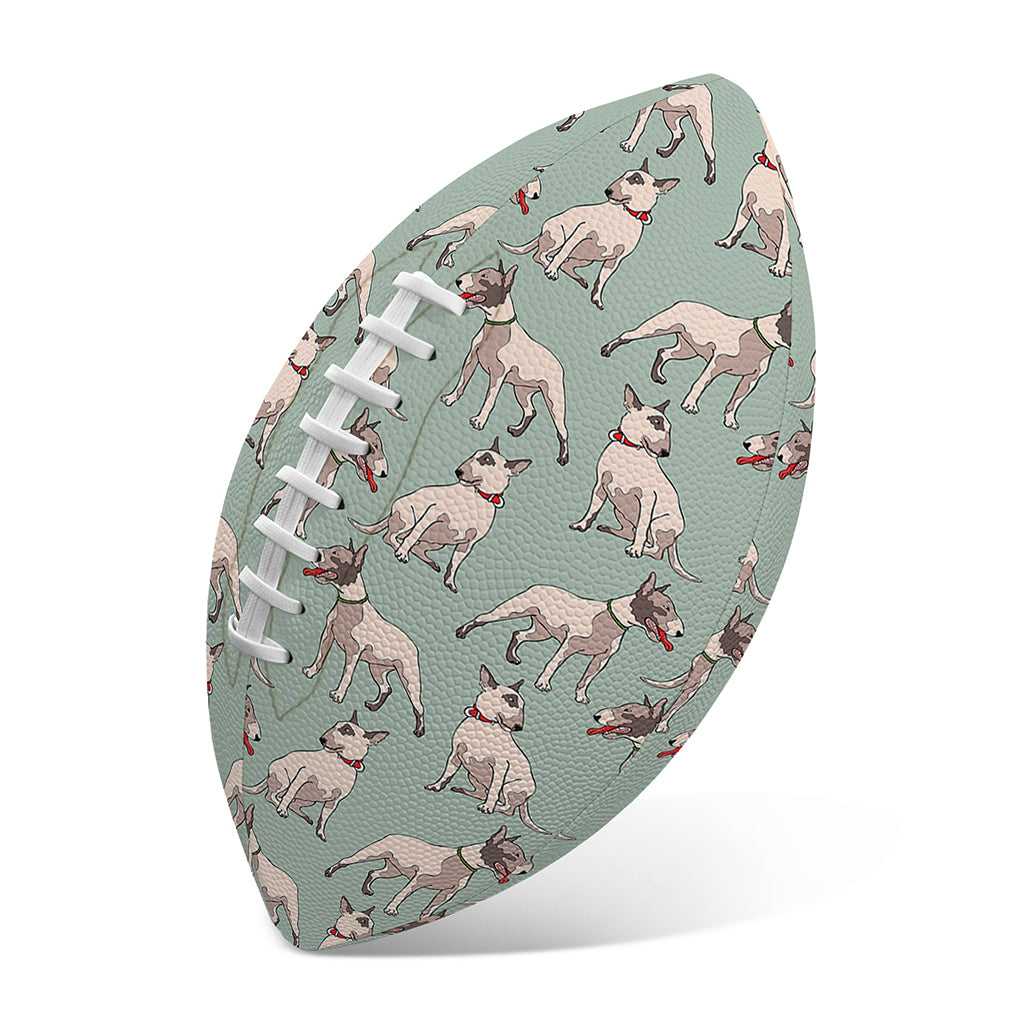 Laurel Green Bull Terrier Pattern Print Rugby Ball