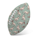 Laurel Green Bull Terrier Pattern Print Rugby Ball