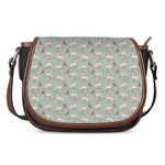 Laurel Green Bull Terrier Pattern Print Saddle Bag