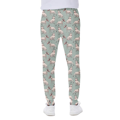 Laurel Green Bull Terrier Pattern Print Scuba Joggers