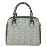 Laurel Green Bull Terrier Pattern Print Shoulder Handbag