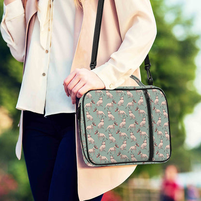 Laurel Green Bull Terrier Pattern Print Shoulder Strap Bible Bag