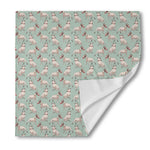Laurel Green Bull Terrier Pattern Print Silk Bandana