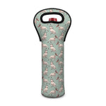 Laurel Green Bull Terrier Pattern Print Single Neoprene Wine Tote