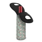Laurel Green Bull Terrier Pattern Print Single Neoprene Wine Tote