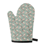 Laurel Green Bull Terrier Pattern Print Single Oven Mitt