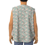 Laurel Green Bull Terrier Pattern Print Sleeveless Baseball Jersey