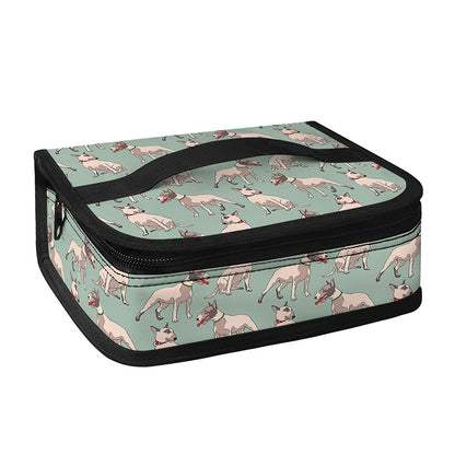Laurel Green Bull Terrier Pattern Print Small Lunch Bag