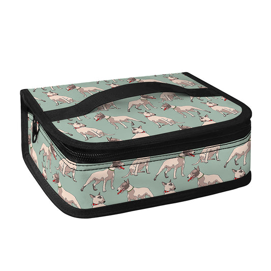 Laurel Green Bull Terrier Pattern Print Small Lunch Bag
