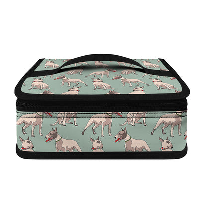 Laurel Green Bull Terrier Pattern Print Small Lunch Bag
