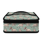 Laurel Green Bull Terrier Pattern Print Small Lunch Bag