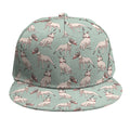 Laurel Green Bull Terrier Pattern Print Snapback Cap