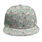 Laurel Green Bull Terrier Pattern Print Snapback Cap
