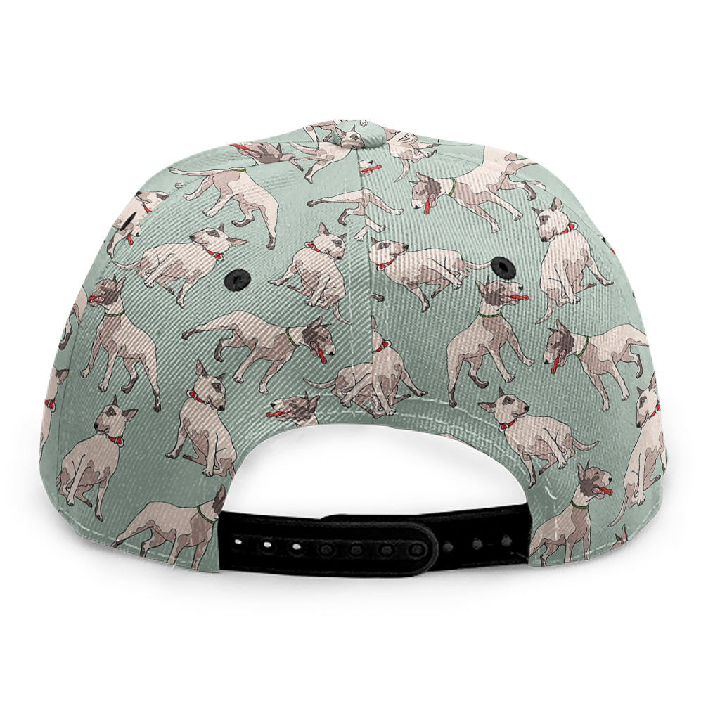 Laurel Green Bull Terrier Pattern Print Snapback Cap