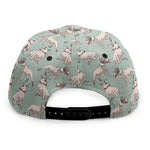 Laurel Green Bull Terrier Pattern Print Snapback Cap