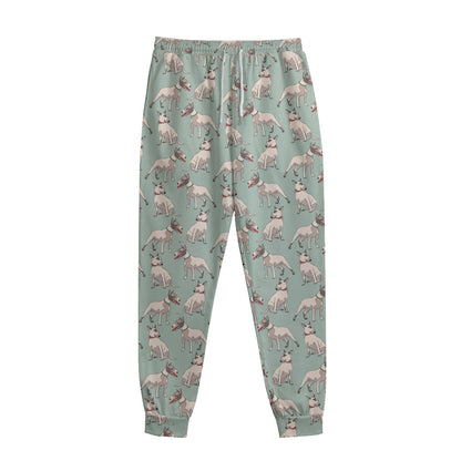 Laurel Green Bull Terrier Pattern Print Sweatpants